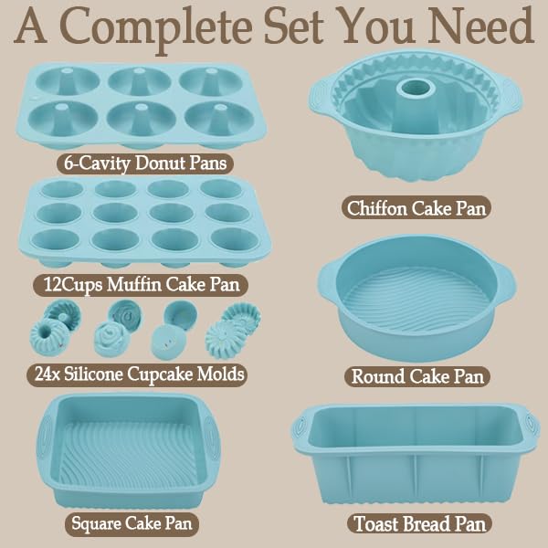 30PCS Nonstick Silicone Baking Set