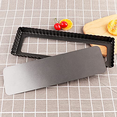 Rectangular Tart Pan 14 Inch Nonstick Quiche Pie Pan with Removable Bottom Tart Pan for Pies, Quiche Bakeware, Cheese Cakes, Desserts - size: 14" (Removable Bottom)