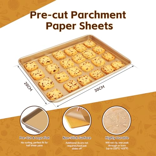 200 Pcs Unbleached Parchment Paper Baking Sheets, 8x12 inch Baking Paper, Precut Non-Stick Parchment Sheets for Baking, Cooking, Grilling, Air Fryer and Steaming, Precut Silicone Baking Paper - size: 8 x12 inch
