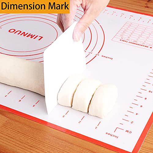 Silicone Baking Mat，Non Stick Rolling Dough with Measurements for Pie Pizza Cookies Fondant Making，Extra Thick Non Slip Silicone Pastry Mat (Red, XL-20"×28") - color: Red, size: 28"L x 20"W