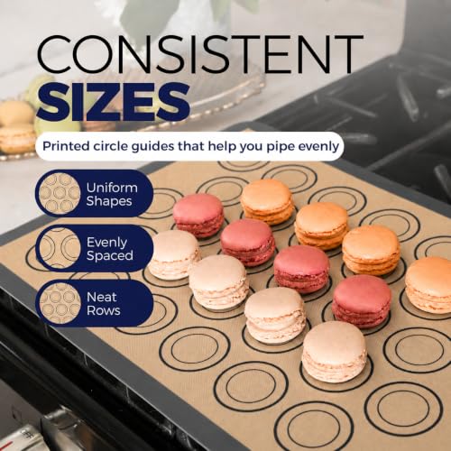 Macaron Baking Mat Silicone Non Stick, Full Sheet Reusable Pack of 10 Gray - color: Macaron Baking Mats Gray, size: Full Size Pack Of 10