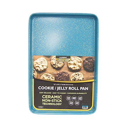 casaWare 3pc Ultimate Cookie Sheet Set (Blue Granite) - color: Blue Granite