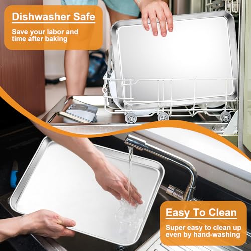 TeamFar Baking Sheet, Cookie Sheets Baking Pans Set of 3, 16/12.5/10.5 Inch - size: 16" & 12.5" & 10.5"