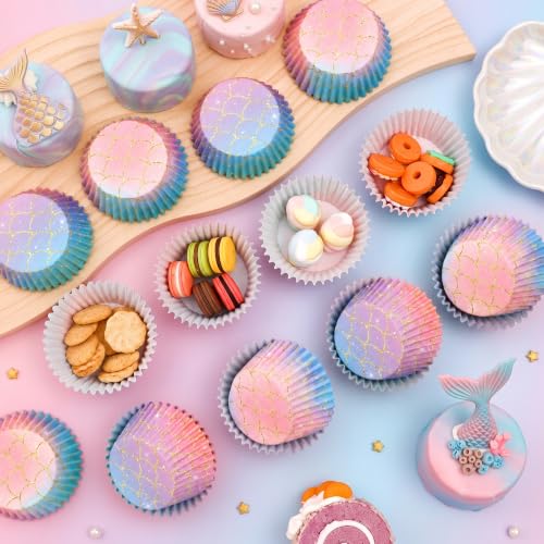 Mermaid Cupcake Liners 200 Pack Pastel Baking Cups Party Decor - style: Style B