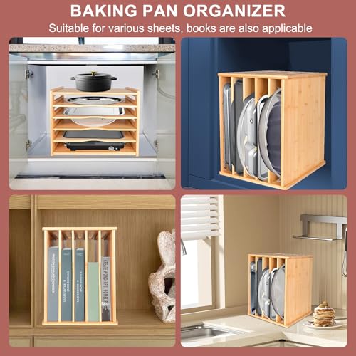 Cookie Sheet Organizer for Cabinet, 6 Tier Sheet Pan Organizer