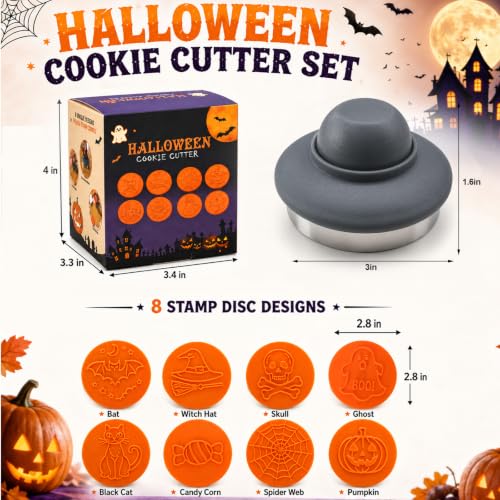 8pcs Halloween Cookie Cutters - color: Metal