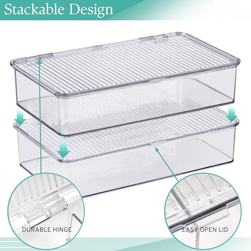 Sorbus Clear Storage Bins with Lids, Stackable Organizer (Small) - size: Small