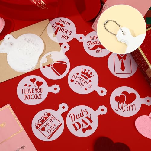 JULBEAR 36Pcs Mother's Father's Day Cookie Cake Stencil Templates - style: Mother's Day and Father's Day