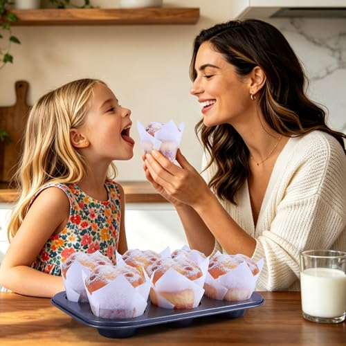Caperci 150pcs White Tulip Cupcake Liners for Baking Parchment Muffin Cups - color: White (150-Count)