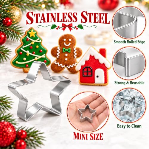 Mini Christmas Cookie Cutters Set,20PCS Stainless Steel Cookie Cutters - style: Mini Christmas