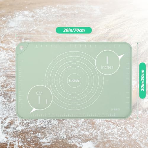 Silicone Pastry Non Stick Baking Mat 28"*20" Dough Rolling Edge Heightening - color: Green, size: 28"L x 20"W