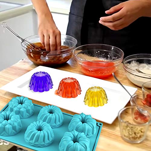 Mity rain 3pcs Mini Cake Pan for Baking, Silicone Fluted Tube Cake Pans