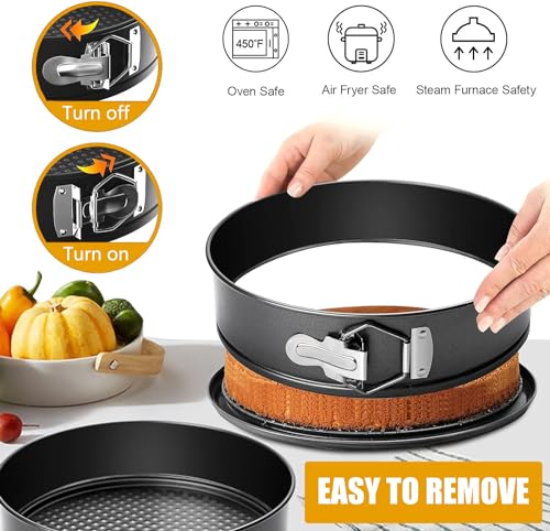 9 Inch Springform Pan Baking Pans Round Leakproof Nonstick Removable Bottom Bakeware for Cake, Cheesecakes, Pizza, and Quiches - size: 9 Inch