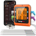 TempPro TempSync 650ft Bluetooth Meat Thermometer with 4 Color-Coded Probes - style: 4 Probes