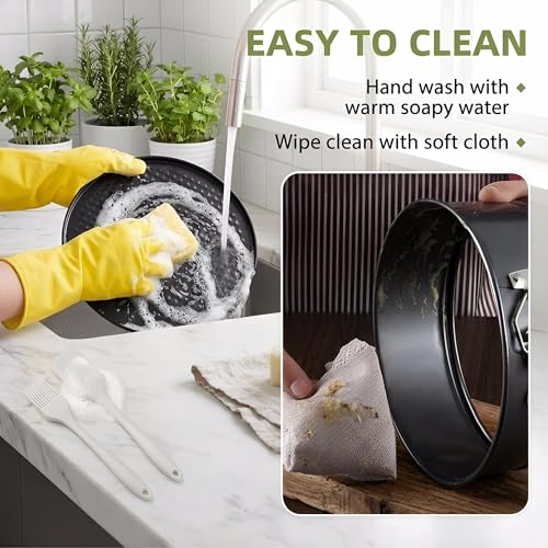 9 Inch Springform Pan with Removable Bottom，4mm thickness - size: 9inch