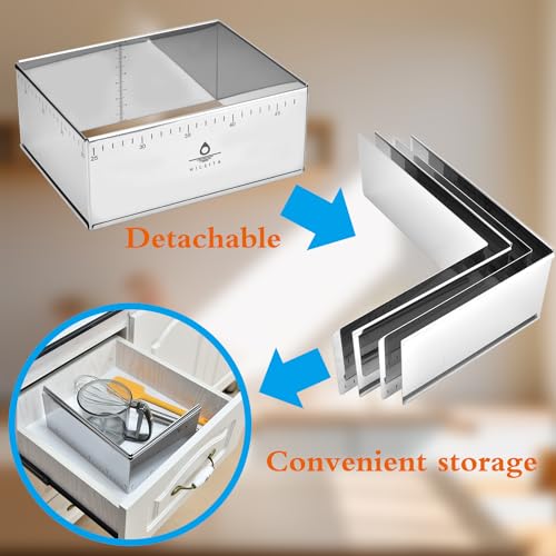 Adjustable Rectangle Mousse Cake Ring Mold - Extendable Stainless Steel Rectangle Shaped Cake Cutter, Bakeware for Customized Baking - Heavy Duty Baking Accessories - 9.8 * 7.5 * 4IN - size: 9.8*7.5*4IN