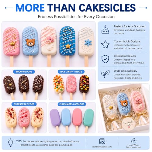Cakesicle Cutter, Cakesicle Mold, Blue, 3.6”, Oval - color: Blue, size: 3.6”