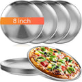 8 Pieces Silver Pizza Pans 8 Inch Bakeware - color: Silver, size: 8 Inch