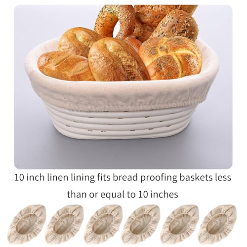 6 Pcs Oval Banneton Proofing Cloth liner 10 inch Bread Baking Basket Liner - style: Oval