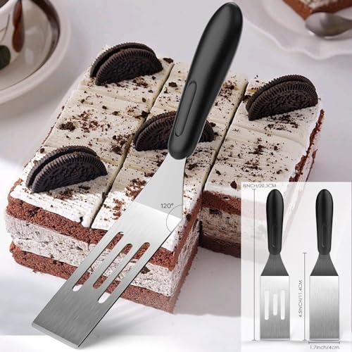 2Pcs Stainless Steel Mini Spatula Kitchen Cooking Baking Serving Tool - color: 2 PCS SOLID