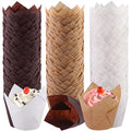Aodaer 240 Pcs Mini Cupcake Liners Muffin Liners Baking Cups - color: Brown,Natural,White
