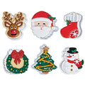 Christmas Tree 6PC Cookie Cutter and Embosser Set Detail 3" Baking Mold - color: Christmas Tree 6PC, size: 3"