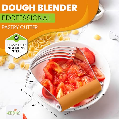 Spring Chef Large Dough Blender For Baking - Durable Pastry Blender - Mango - color: Mango, size: 4" Large