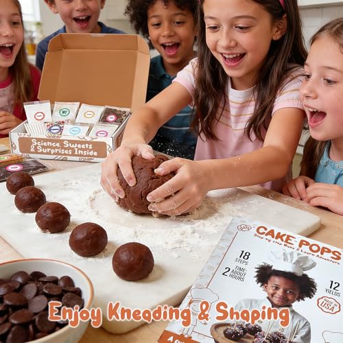 Cake Pop Baking Kit for Kids – DIY Cake Pop Set with Pre-Measured Ingredients, Makes 12-15 Real Cake Pops – Cooking Kit for Boys & Girls Ages 8-12, Made in USA