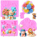 Bear Silicone Mold Balloon Fondant Mold Teddy Bear Mold Set Of 4
