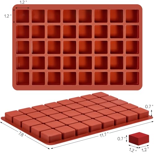 Puyeipt Mini Square Silicone Candy Molds, 2 Pack, 80 Cavities - size: 80 Cavities