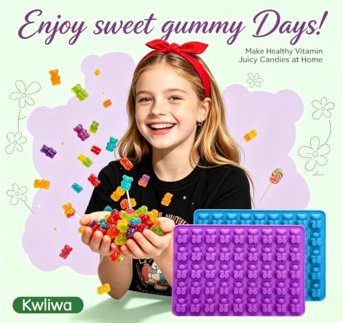 4 pcs Large Gummy Bear Molds 5 ML, BPA-FREE Silicone Chocolate Candy Gummy Molds with 4 Droppers，Non-stick and Bpa Free for Candy Chocolate Gummies Baking -140 Cavity - color: 4pc- Large Bear