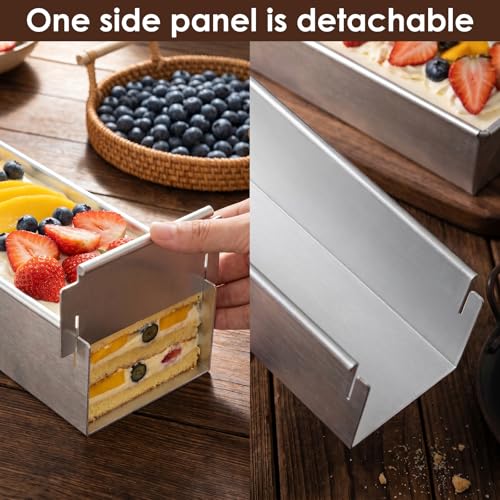 2 Pack Tiramisu Mold Rectangle Tiramisu Pans Removable 16.4*3.94*2.3 inch
