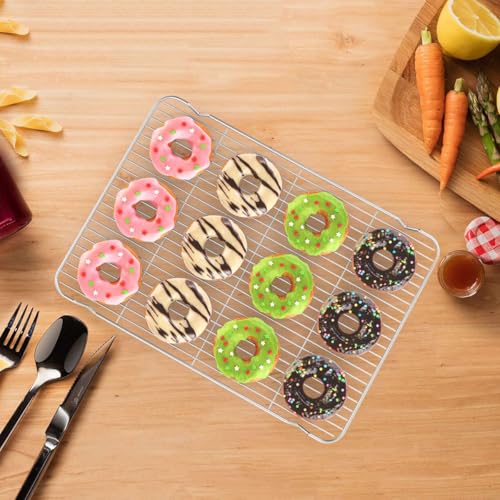 Baking Sheet with Rack Set, Stainless Steel Cookie Sheet with Cooling Rack - size: 10 inch