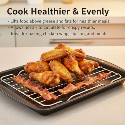 cobee1 Pc Cooling Rack For Baking, Roasting Rack Stainless Steel Wire Racks Cooling With 4 Legs, 5.3 X 8.5 Inch Rectangle Cooking Racks For Baking Cooking Roasting Oven