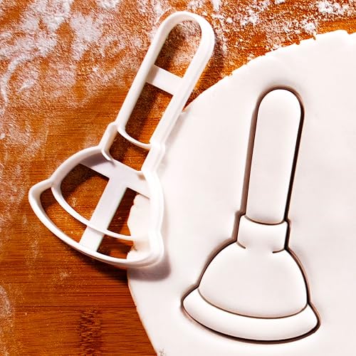 BAKERLOGY Toilet Plunger Cookie Cutter - Detailed Biscuit Cutter Design for Baking and Crafts, ideal on fondant, dough, clay