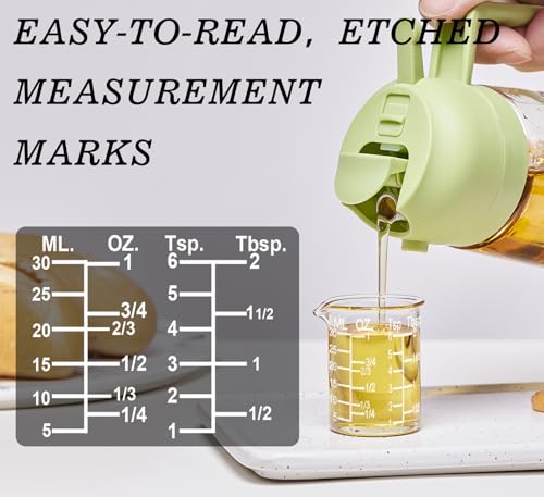 Ackers Etching Scale Measuring Glass V-Shaped Spout Made of High Borosilicate Glass Measuring for Kitchen or Restaurant, Easy to Read,30ML (1 Oz) 丨(2 Pack) - size: 30 ml (1 oz)