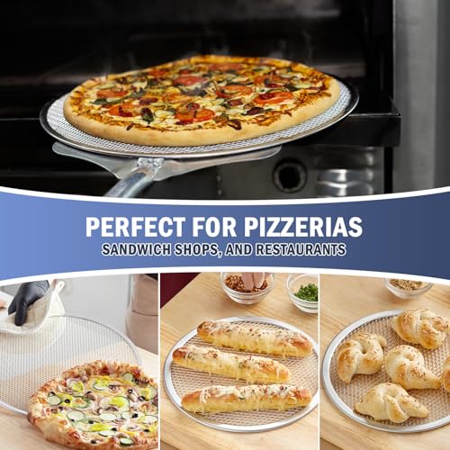 Pizza Screen 14 Inch 2 Pack Aluminum Pizza Pan Restaurant-Grade Baking Screen,Oven-Safe - size: 14 inch Pizza Screen