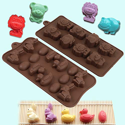 Diverse Animal Silicone Chocolate Making Molds, Food Grade Silicone for Chocolate, Candy, Ice Cube, Dog Treats. 4 Pcs