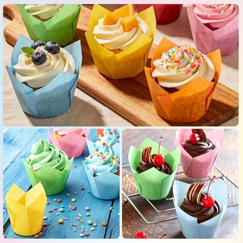 Ruisita 150 Pcs Mini Cupcake Liners Muffin Liners Baking Cups - color: Multicolor 1