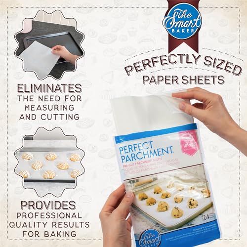 Pre-Cut Perfect Parchment Paper 9 x 13 inches, Small. Greaseproof Nonstick 24 pieces Pre-Cut Baking Sheets - size: Small