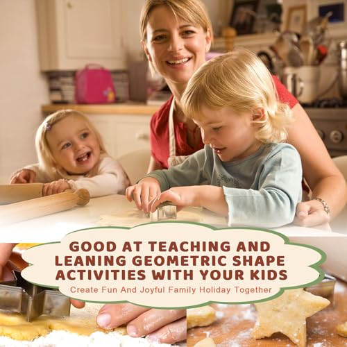 ofone Small Cookie Cutters Geometric Shapes Set, 24 Mini Fondant Cutter - Star Heart Flower Square Triangle Oval Circle Hexagon, Tiny Stainless Steel Biscuit Molds for Baking Dough Pastry Clay Fruit - color: Hexagon Geometric Shapes Cutters