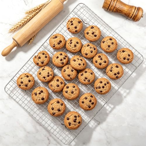E-far Large Baking Sheet with Wire Rack, 20" x 14" (1 Pan +1 Cooling Rack) - size: 20"x14"