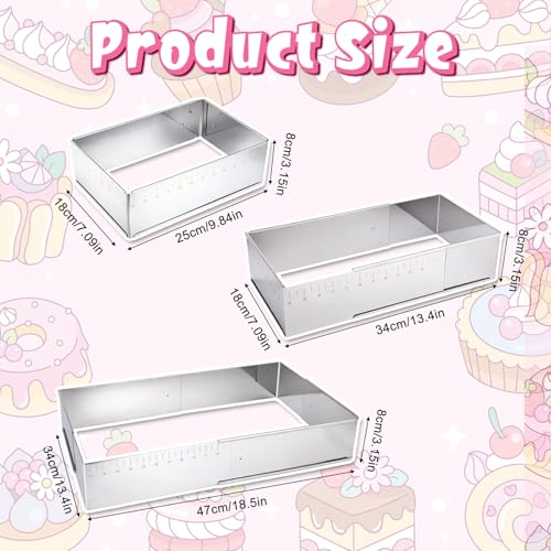 Rectangular Mousse Cake Mold, Stainless Steel Heavy Duty