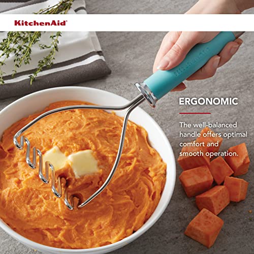 KitchenAid Gourmet Stainless Steel Wire Masher, 10.24-Inch, Aqua Sky - color: Aqua Sky, style: Gourmet Handle
