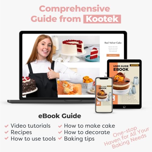 Kootek 71 Cake Decorating Kit Baking Supplies Tools for Beginners & Pros - color: Light Pink