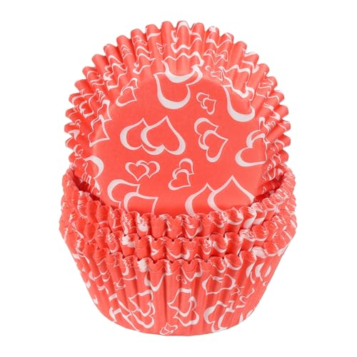 HARFINGTON 100 Count Cupcake Liners Cupcake Cups Pink Love - color: Orange Pink