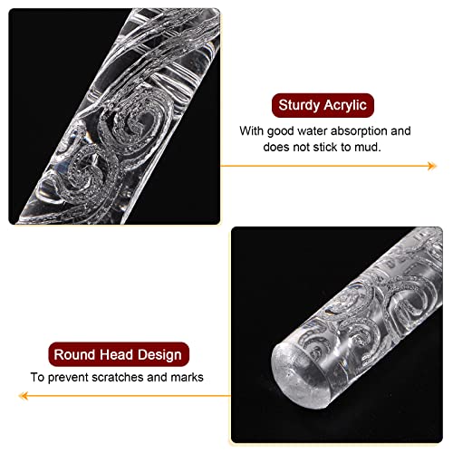 HARFINGTON Acrylic Embossed Rolling Pin 6.3 Inch Wave 3D Pattern Acrylic Non-Stick Roller Fondant Embossing Clay Rolling Pin Textured for Baking Cookie Pastry Clay Dough - style: Wave Pattern