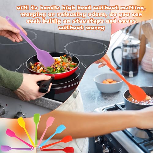 32 Pack Mini Silicone Spatulas Bulk 8.3 Inch Small Silicone Spatula Set Heat Resistant Seamless Flexible Scraper for Baking Cooking Mixing, 8 Colors
