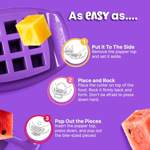 FunBites Purple Squares Sandwich Cutters For Kids Lunch Toddler Bite Size - color: Purple Squares
