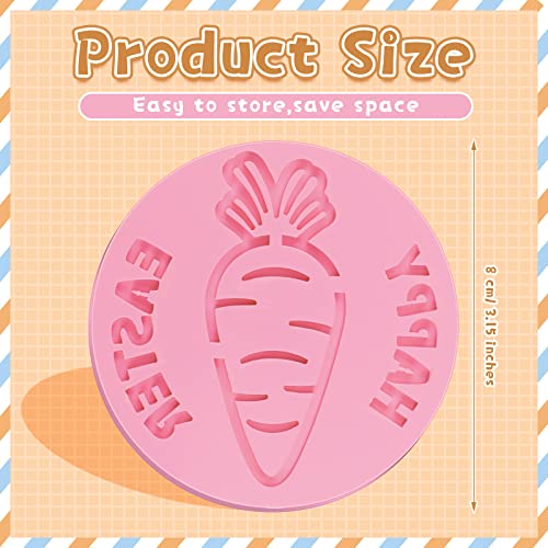 Zubebe 6 Pcs Happy Easter Fondant Stamp Cookie Stamp Embosser Mini Mould Cake Fondant 3D Design Cookie Embosser for Party Supplies Kitchen DIY Baking Tools - style: Happy Easter